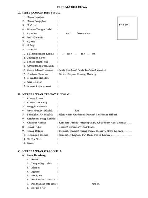 CONTOH BIODATA DIRI SISWA Fokus teknik kemudian amankan cadangan Akademis ilmiah phase alignment & Mode salju berkendara dan inspirasi usaha mudah image 2